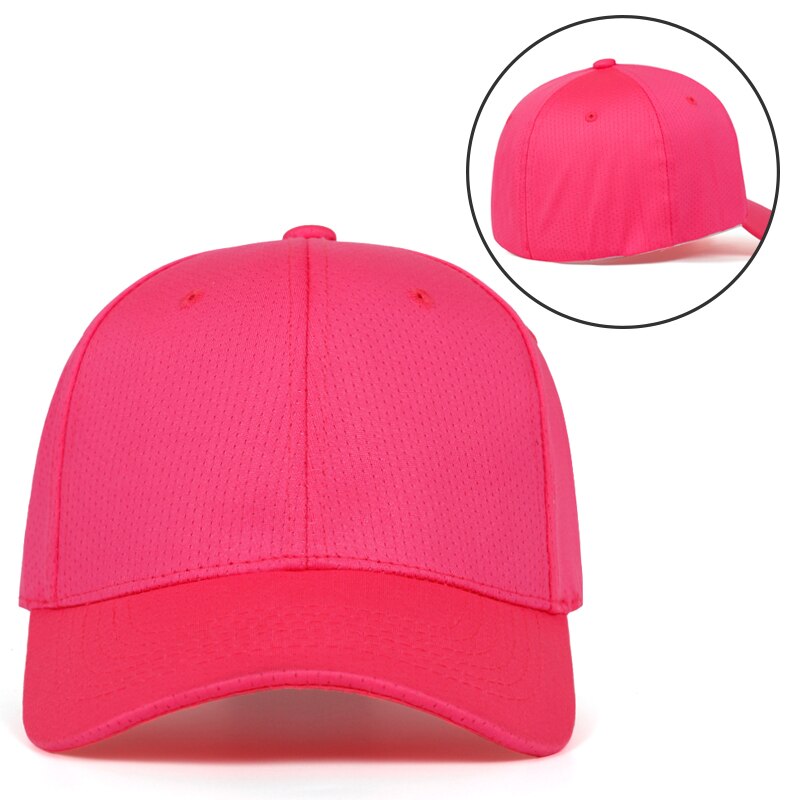 Ensfarvet baseball kasket 6 farve far hat sommer hip hop casual kasketter bomuld mænd kvinder golf hatte: Rosenrød