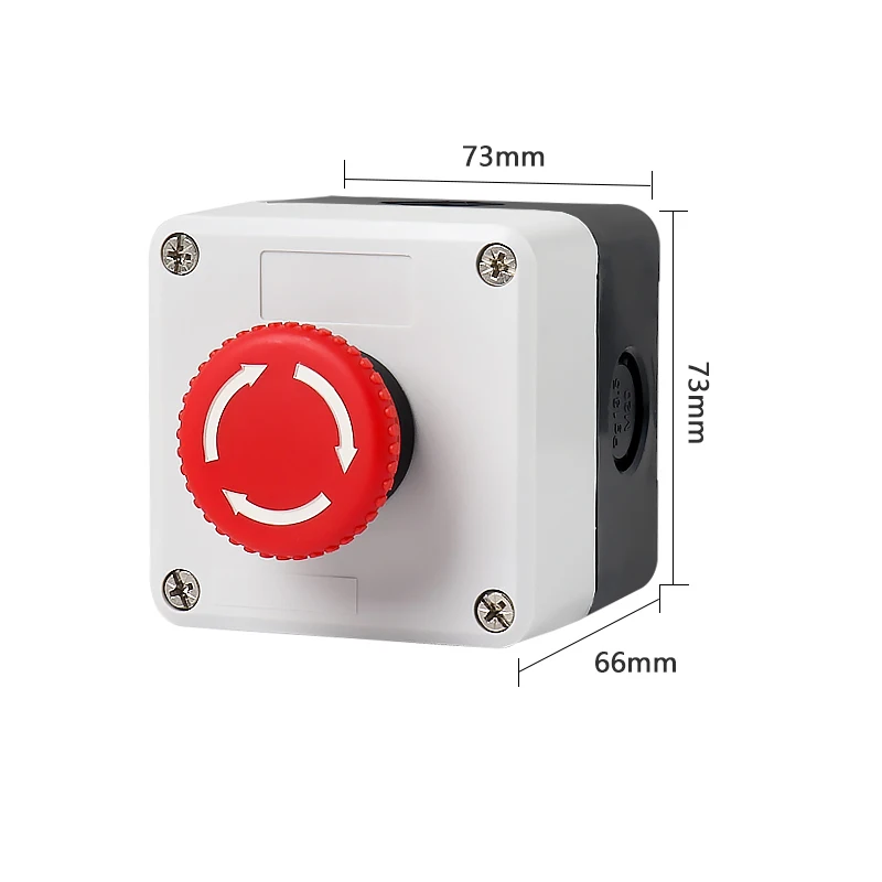 arrow symbol indicating start and stop self-recovery waterproof button switch emergency stop industrial hand-held control box: Brown