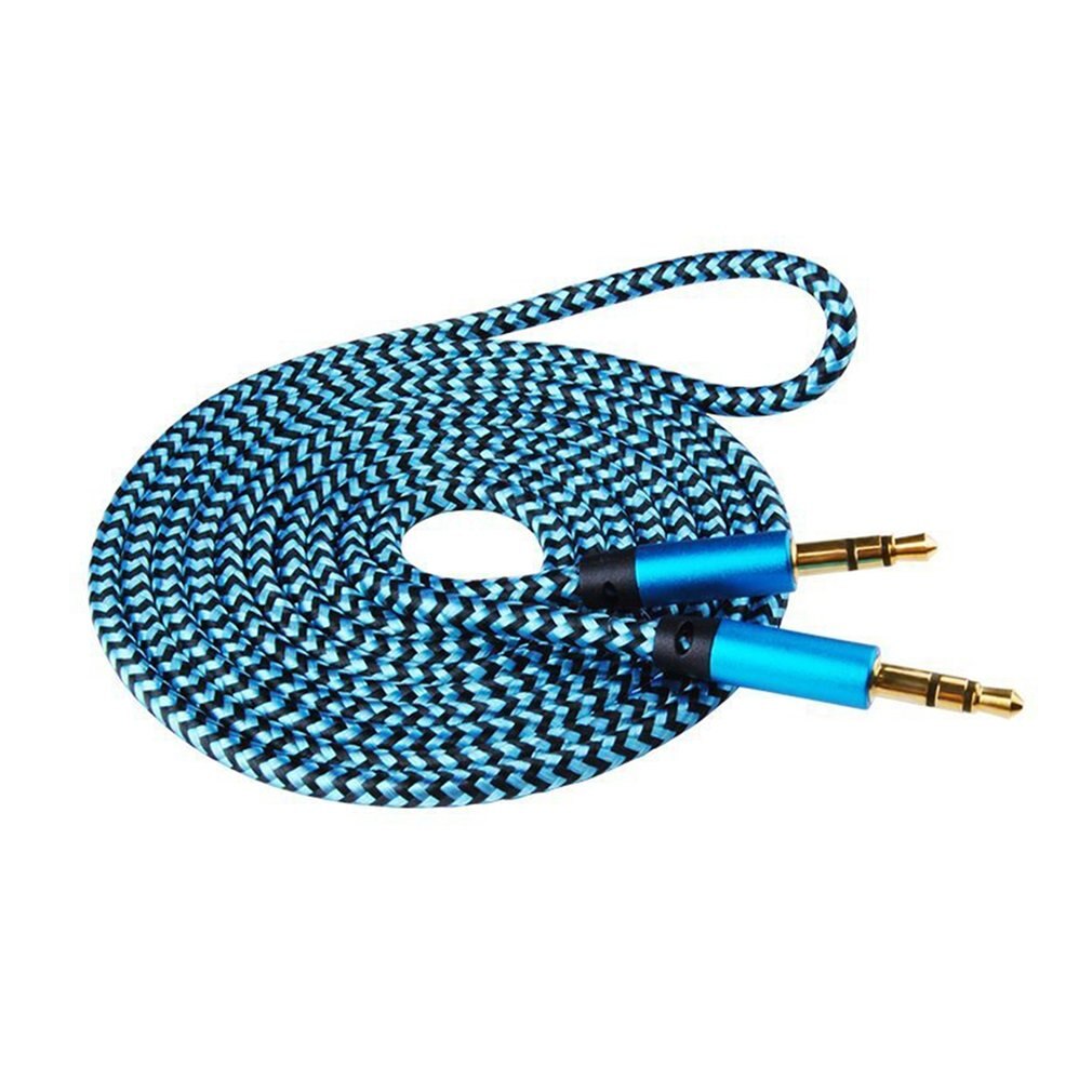 2 Pack 1m Audio car audio cable 3.5MM car AUX audio cable 1meters male to male record line nylon audio cable