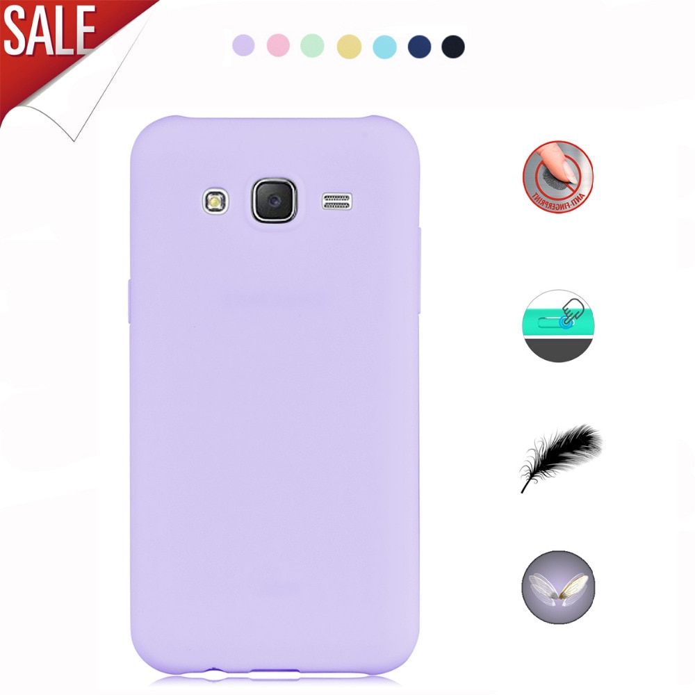 Yokata soft Case For Samsung Galaxy J5 J500F Lovely Candy Color Soft Color Silicone Soft Gel R ubber Phone Back Cover Coque