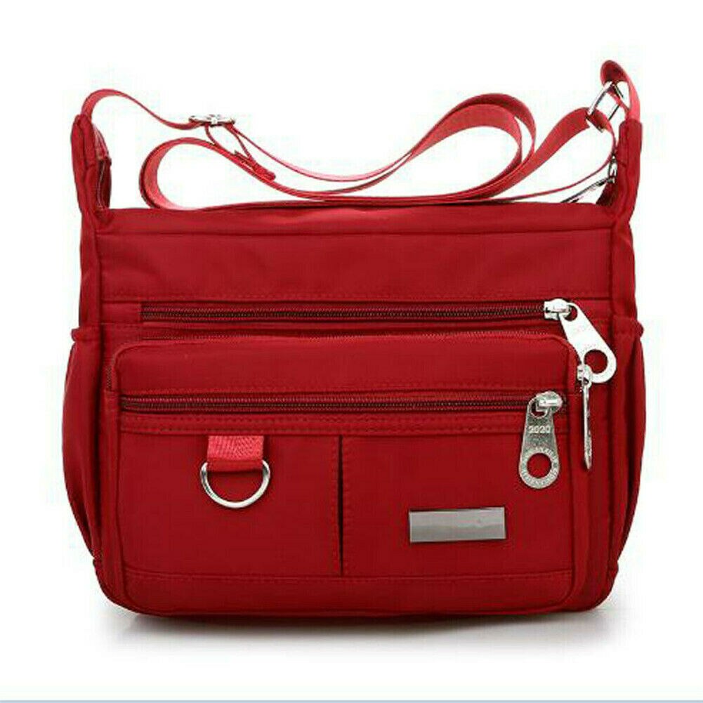 Grand sac à main multi-poches pour femmes, sacoche à bandoulière de rue: Rouge