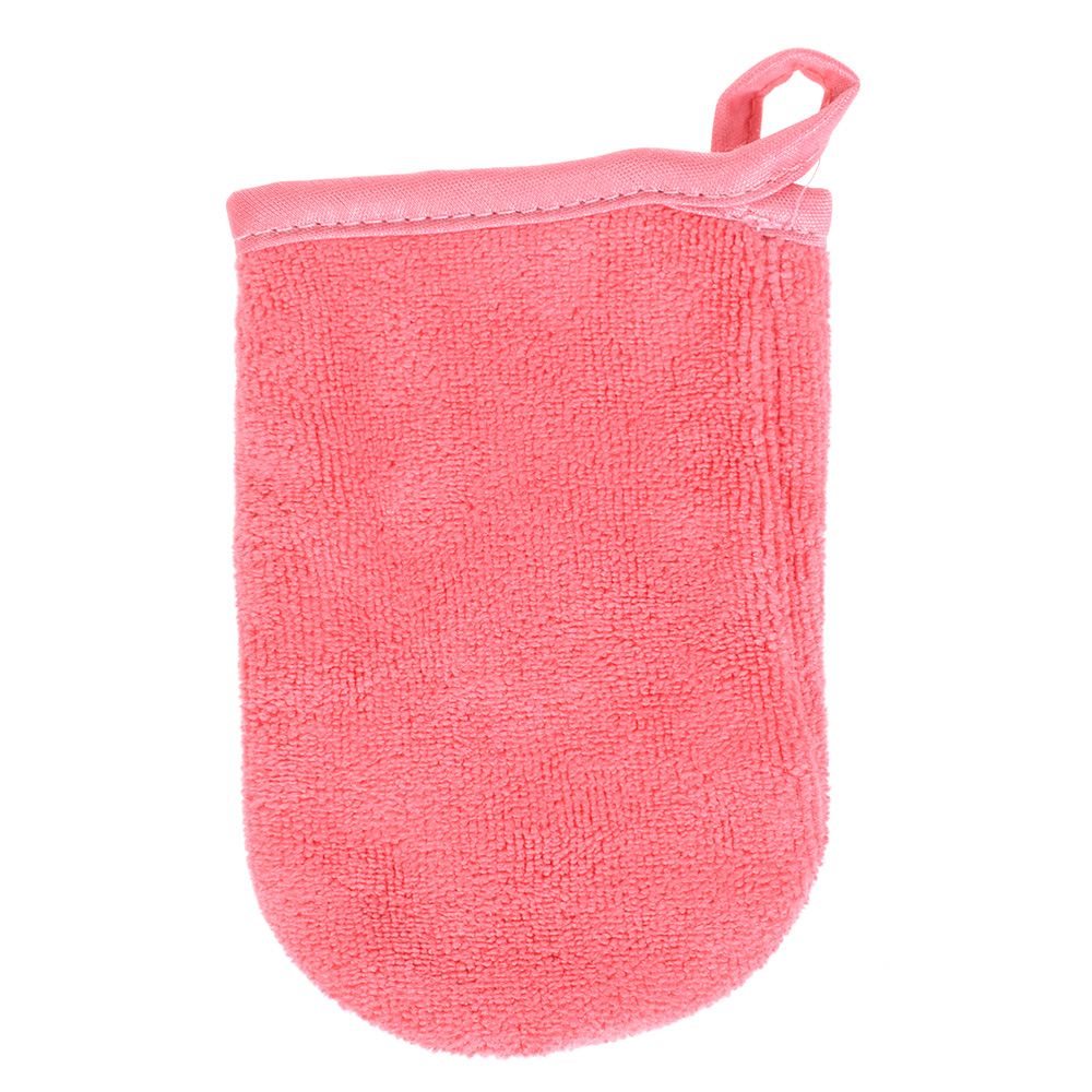 Toalla Facial de microfibra reutilizable, 6 colores, desmaquillante, guantes limpiadores, guante de goma, herramienta de 13x10 cm,: rose red