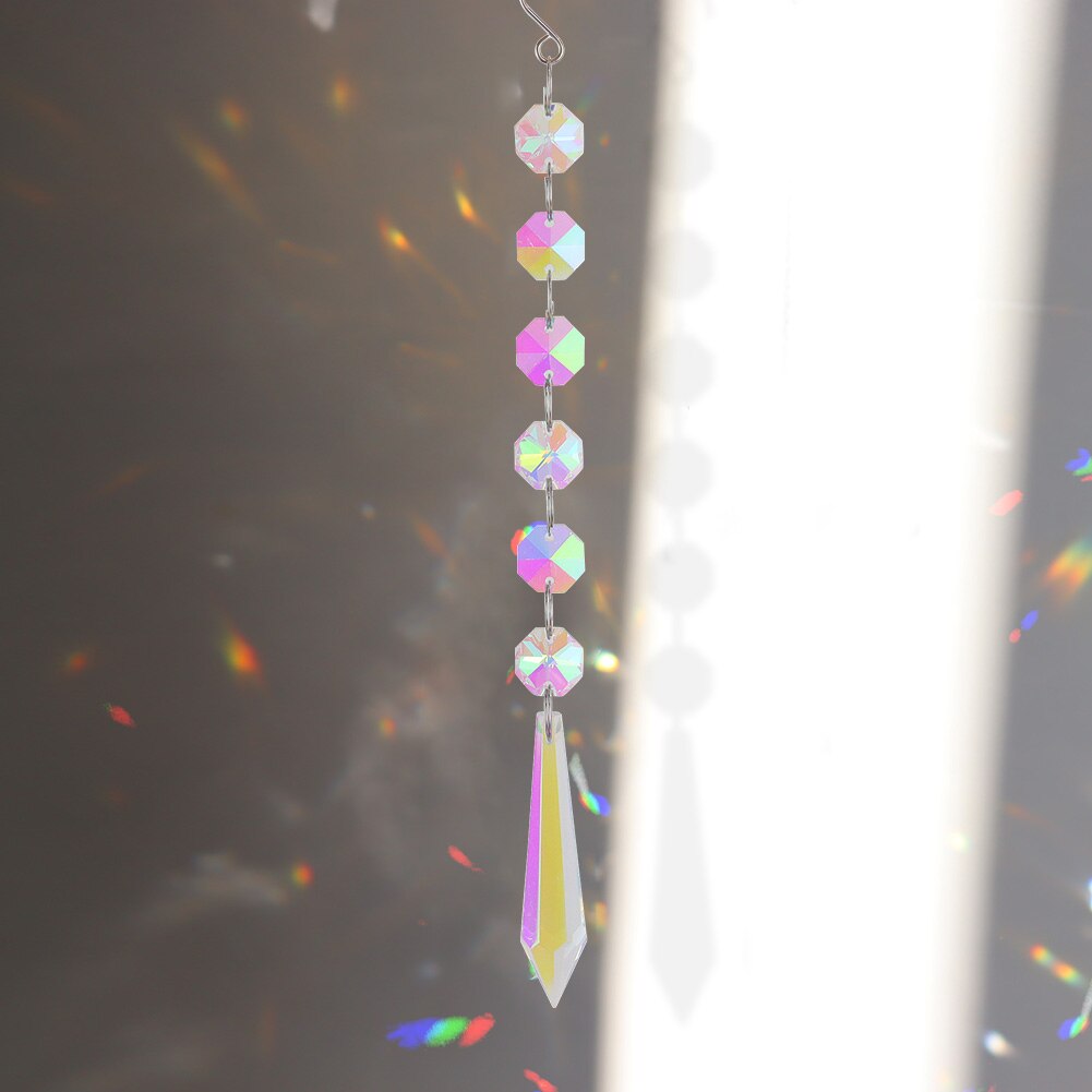 Sun catcher Crystal Moon campanelli eolici prismi diamantati appeso luce Catcher arcobaleno fai tende da finestra pendente decorazioni per la casa: N