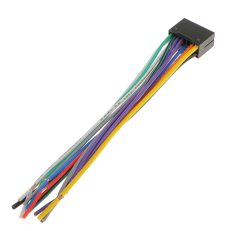 16cm bilradio stereo ledningsnett pluggkabel med 16 pinner kontakt til kenwood møter eia fargekoder biltilbehør