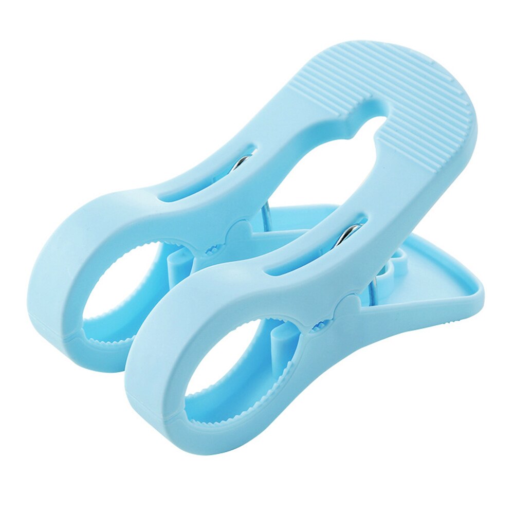 1pcs Laundry Clothes Pegs Large Windproof Bed Sheet Clips Cotton Quilt Clothing Plastic Clothespin Clothes Sun Caught Big Clip: Blue