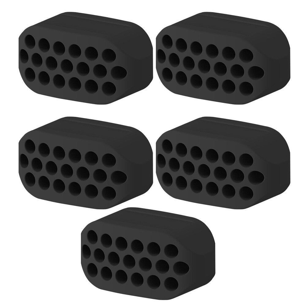 5Pcs Silicone Jaw Exercisers Multi-function Jawline Exercisers Portable Face Exercisers: Black