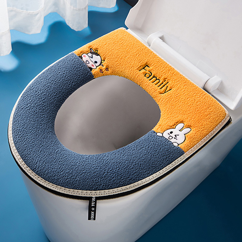 Winter Warm Toilet Seat Cover Met Handvat Universele Wc Kussen Dikker Pluche Toiletbril Ring Mat Badkamer Aceesories: 5