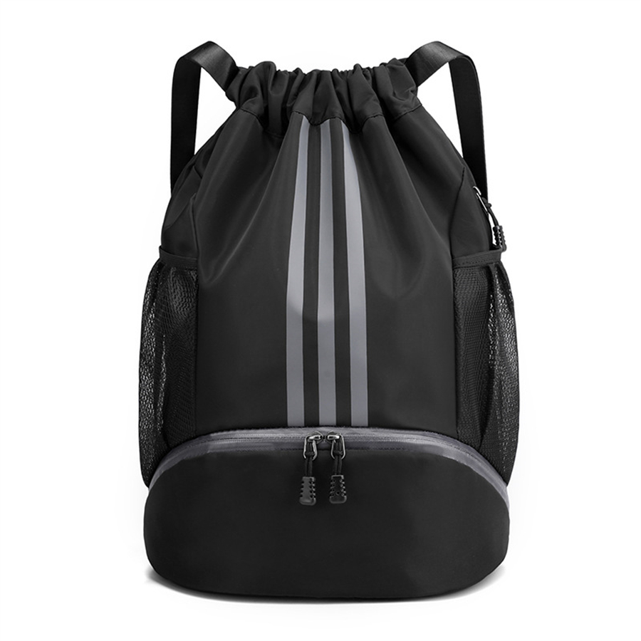 Bolsa de gimnasio, mochila de Fitness para mujeres y hombres, mochila de baloncesto, bolsas de almacenamiento de fútbol al aire libre, mochila deportiva con cordón de entrenamiento: Gris claro