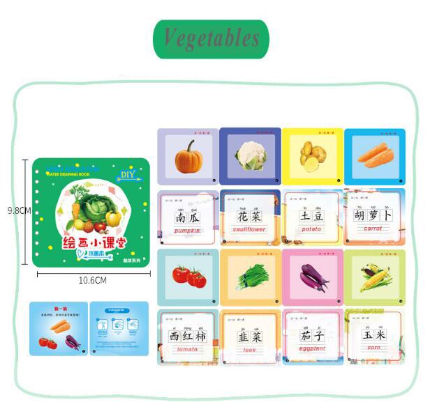 Montessori Painting Drawing Board For Kids Toys Coloring Book Doodle & Magic Pen Magic Water Drawing Book Birthday GYH: Vegetable