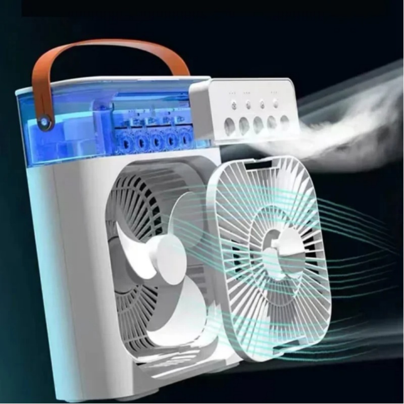 Xiaomi Mijia-ventilador de escritorio portátil 3 en 1, aire acondicionado USB, luz nocturna, ajuste de niebla de agua hidráulica, ventilador silencioso de 3 velocidades para el hogar