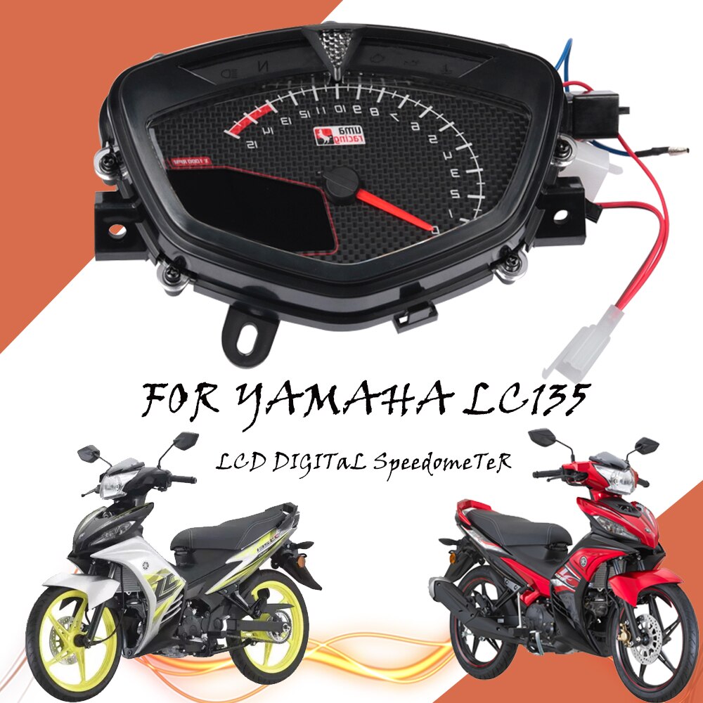 Motorfiets Snelheidsmeter Motor Lcd Digitale Snelheidsmeter Met Dual Range Zeven Kleur Screen Voor Yamaha LC135 Water Temperatuur
