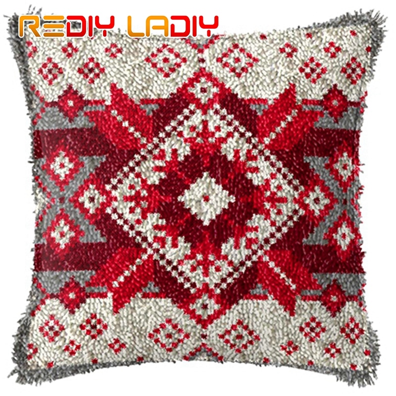 Diy latch krok kuddsatser mandala kuddfodral virkat hantverk akrylgarn för broderi bäddsoffa kuddfodral heminredning