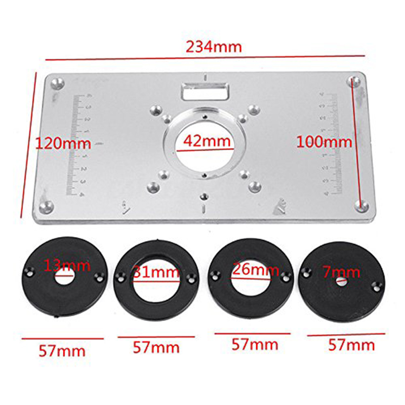 Router Table Plate 700C Aluminum Router Table Insert Plate Ring Screws Woodworking Benches Wood Trimmer Models Engraving Machine