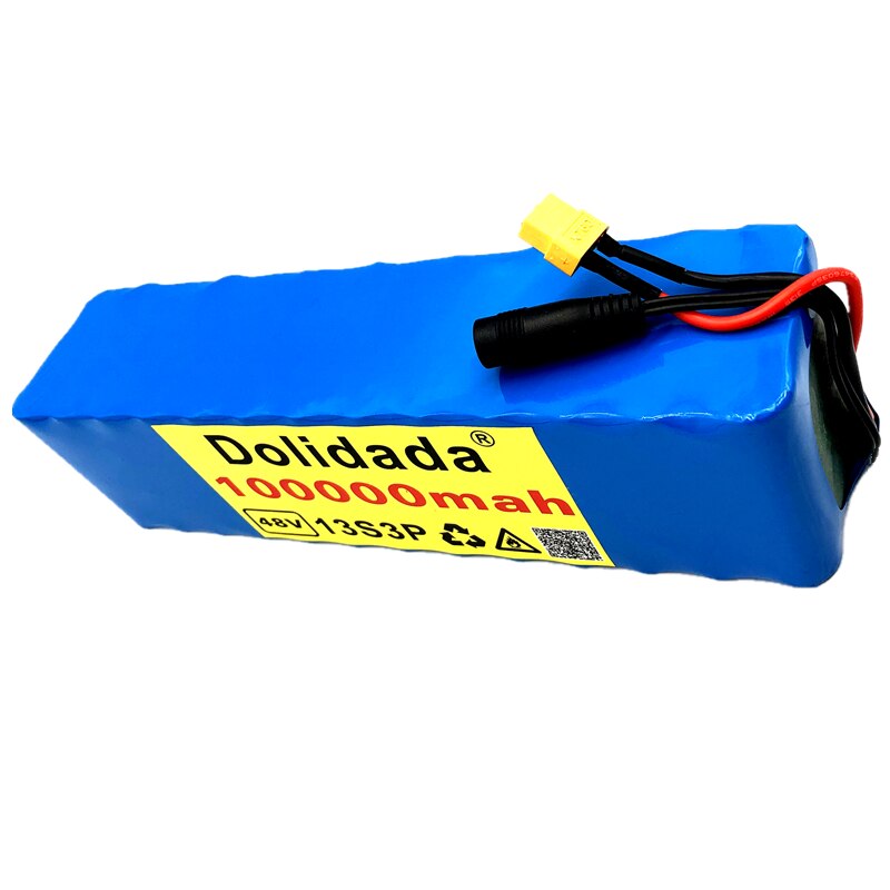 High capacity 48v battery 48v 100Ah 1000w 13S3P Lithium ion Battery Pack For 54.6v E-bike Electric bicycle Scooter with BMS