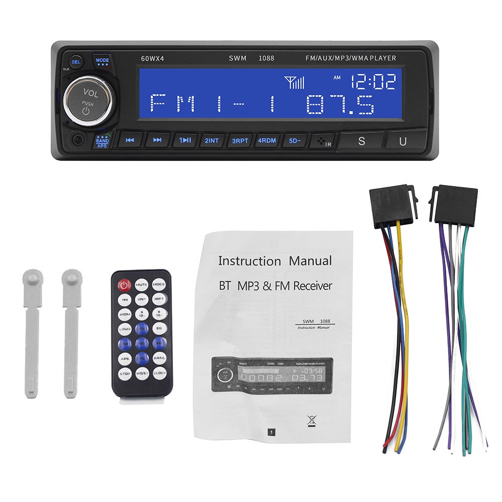 SWM-1088 autoradio Bluetooth AUX-in TF U disque lecteur MP3 unique 1 DIN Auto stéréo dans l'unité de tête de tableau de bord