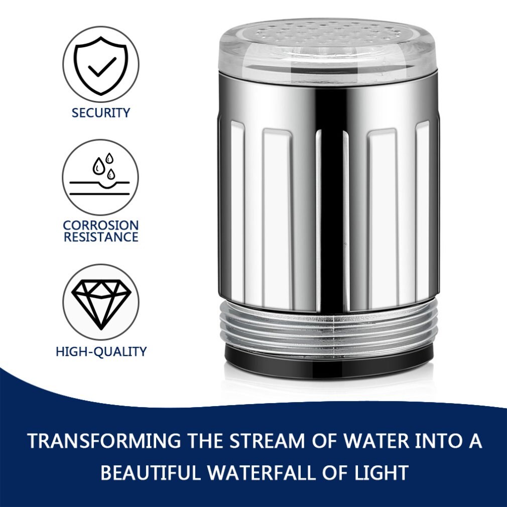 Led kraanverlichting kraan mondstuk rgb 7 kleuren knipperende temperatuur kraanbeluchter waterbesparende keuken badkamer accessoires