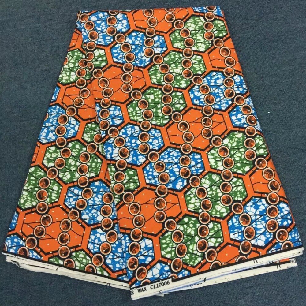 veritable cheap ankara brocade fabric with hotfix rhinestones china 6 yards african wax prints fabric with stone for party dress
