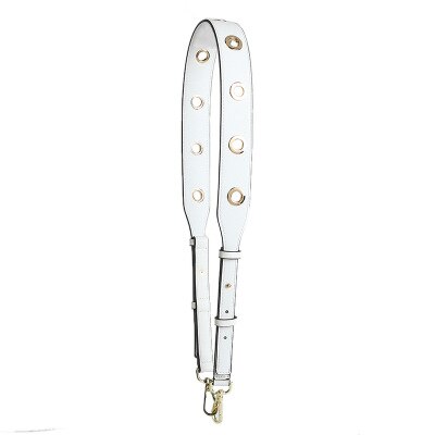 Rivet Adjustable Shoulder Strap Female PU Replacement Bag Parts Accessories Summer Colorful Handbag Belts For Women: White (Gold)