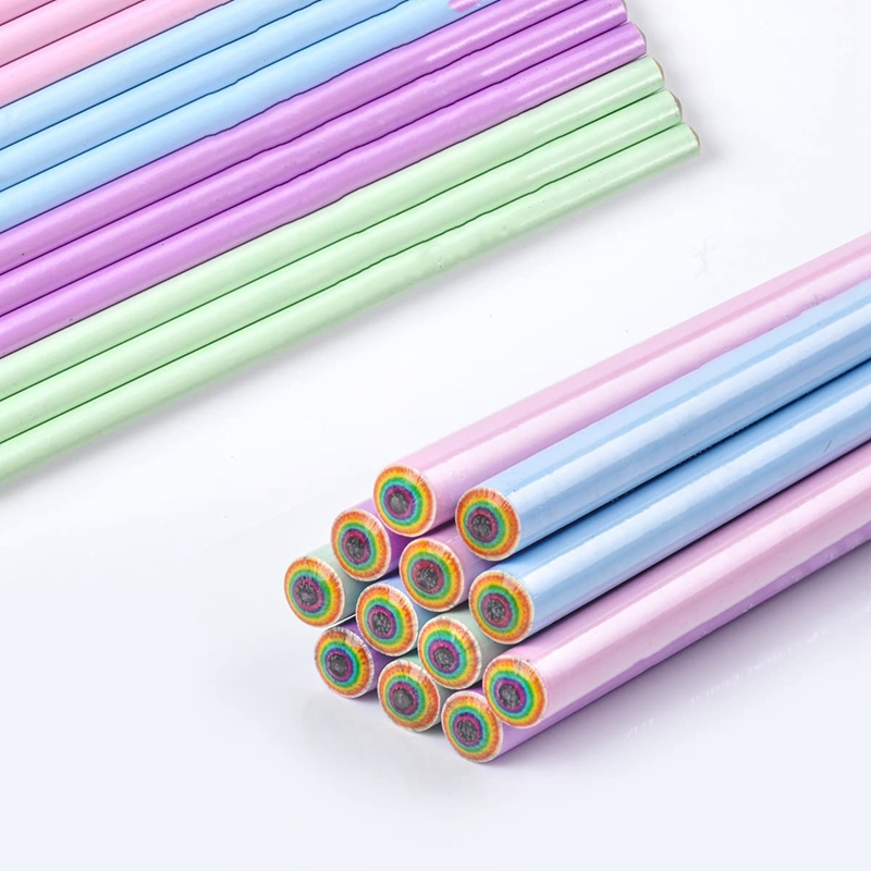 Eco-Friendly Wood &amp; Plastic Free Rainbow Recycled Paper 2 HB Pencils For School And Office Supplies,12-Pack