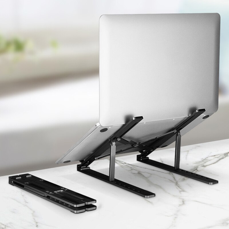 Portable Adjustable Laptop Holder Foldable Notebook Stand Holder Lifting Cooling Bracket Non-slip Pad for Laptop under: B