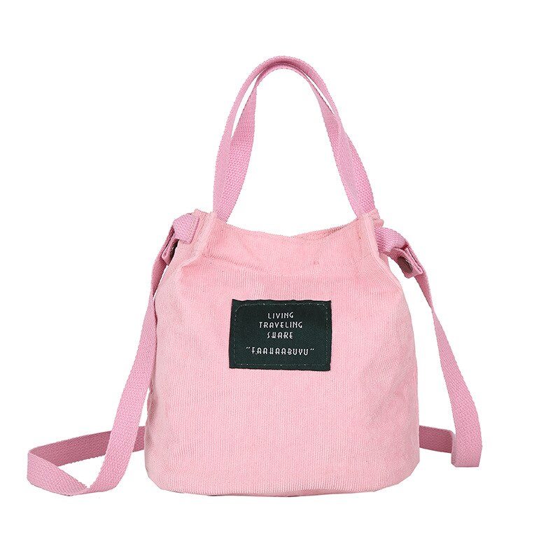 femmes sac à main dames velours côtelé sac à main épaule dames fourre-tout sac à main sacoche sac de messager sac de Shopping de rue: Rose