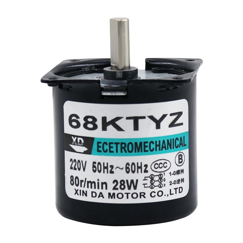 68KTYZ eccentric shaft permanent magnet synchronous AC motor 220V28W2.5rpm-80rpm CW CCW motor