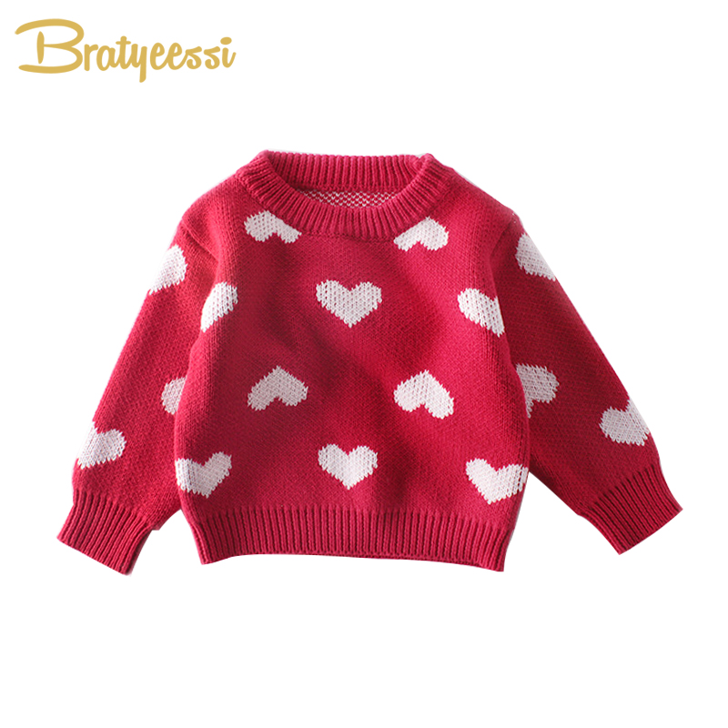 Heart Baby Sweater for Girls Cotton Knit Baby Girl Clothes Winter Autumn Spring Infant Toddler Baby Sweaters