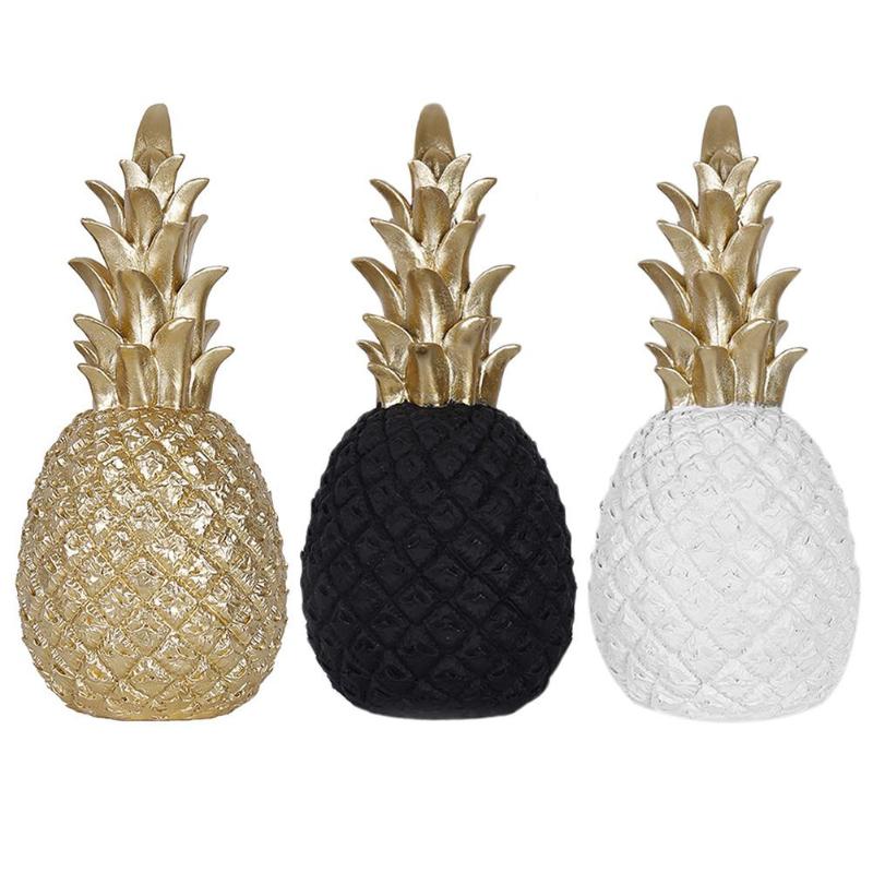Piña dorada de resina de estilo nórdico, decoración del hogar, sala de estar, gabinete de vino, escaparate, artesanía, mesa lujosa, decoración del hogar, accesorios