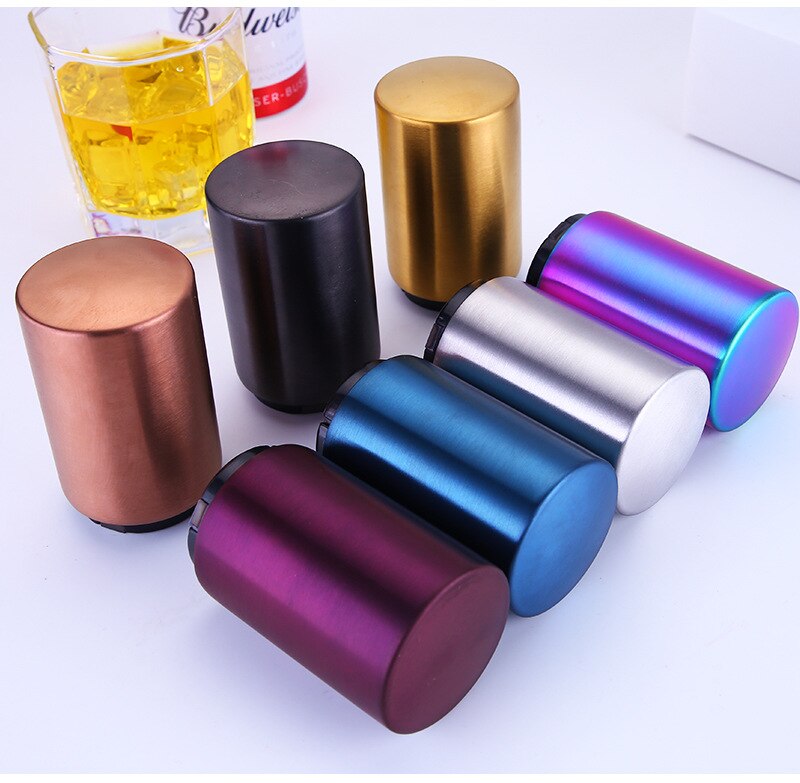 Stainless Steel Bottle Opener Automatic Beer Soda Cap Wine Drinking Bottle Opener Set Kitchen Accessories Kitchen Tools