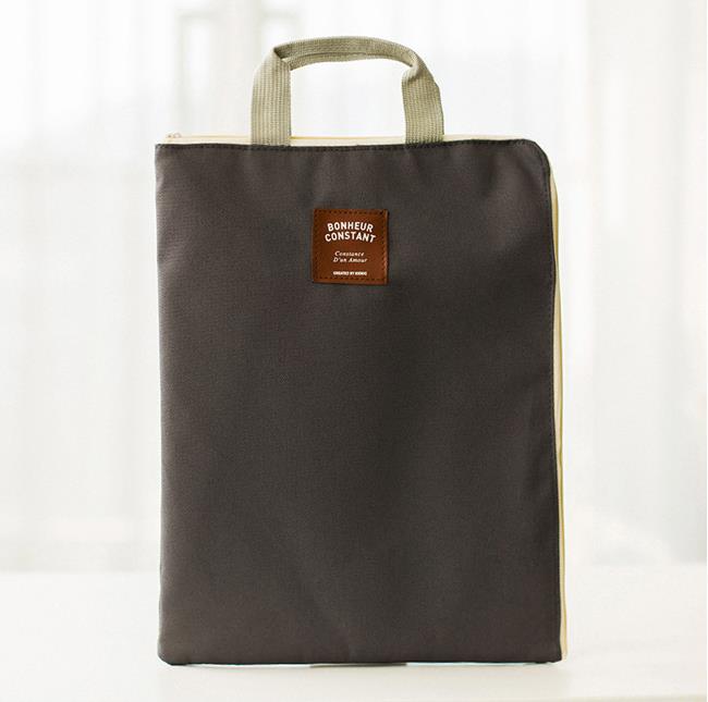 Bolsa de documentos de gran capacidad A4, maletín de negocios, carpeta de archivos para papeles, papelería, para estudiantes: dark grey