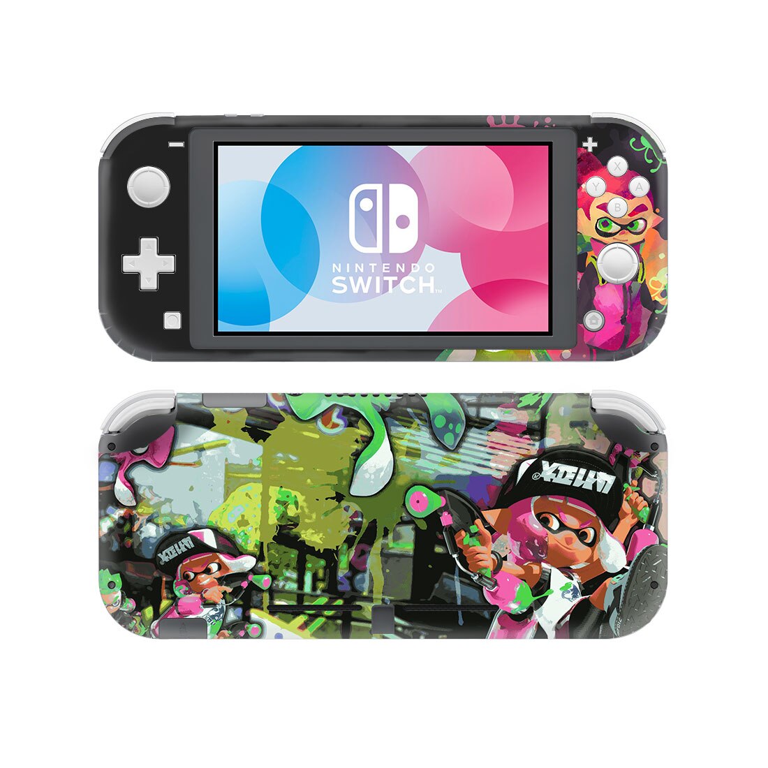 Splatoon-pegatina de piel de vinilo para Nintendo Switch Lite NSL, película protectora, cubierta, 13 estilos disponibles, 2 estilos: Style 4