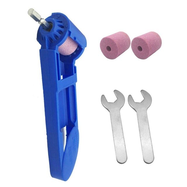 Drill Bit Sharpener Portable 2-12.5mm Corundum Grinding Wheel Powered Tool for Drill Polishing Grinder Wheel Sharpener Drill Bit: Blue Kit