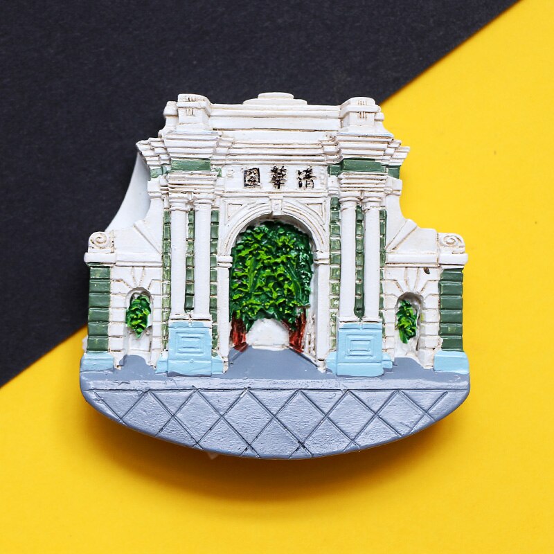 3d tourism commemorating fridge magnets great wall of Tiananmen Imperial Palace Beijing China Souvenirs collection: Tsinghua garden