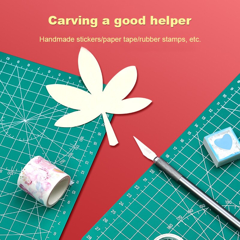 Deli Magnetic Metal Utility Knife Art Carving Knives нож with Blades Ruler Cutting Mat Pad Unboxing Cutter for Office Supplies