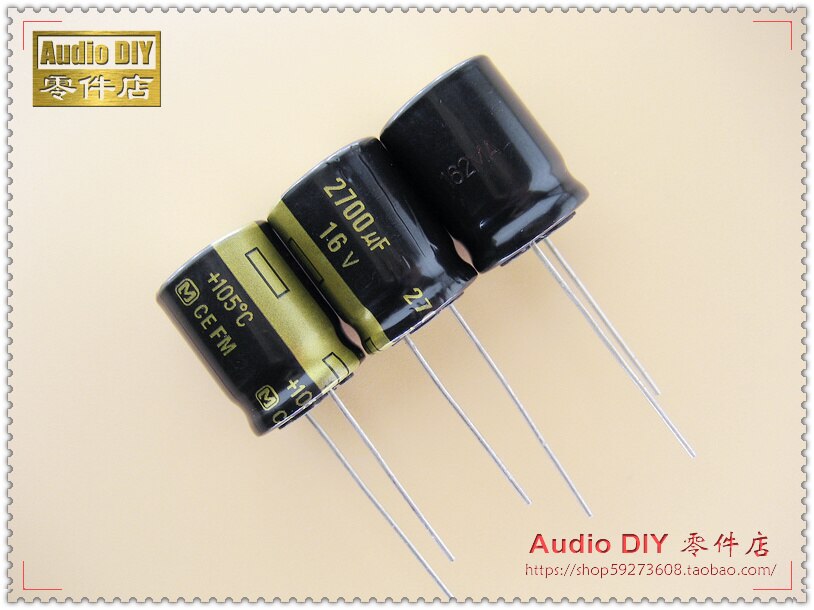 10PCS matsushita capacitor FM 16V2700UF 16X21MM 2700uF/16V ultra low internal resistance Electrolytic Capacitor 2700uf 16v
