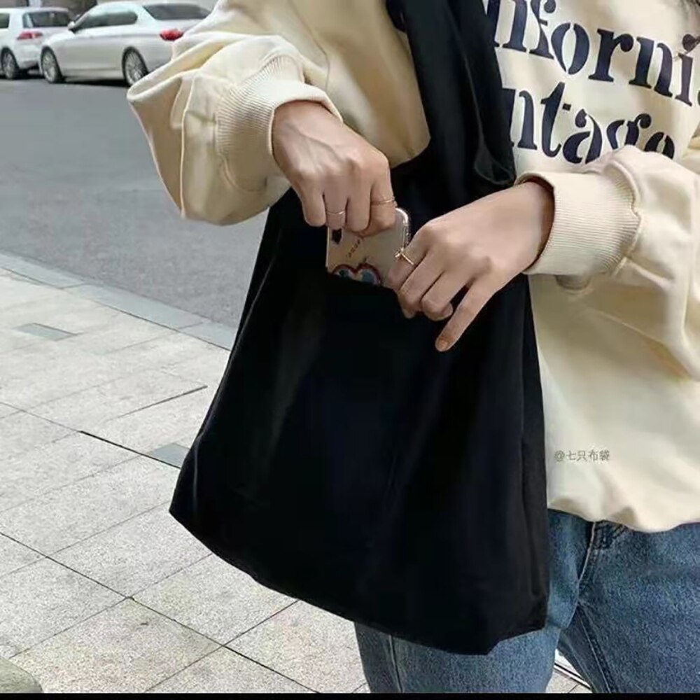 Canvas Tas Vrouwen Boodschappentassen Commuter Shopper Vest Bag Mom Serie Kruidenier Eco Handtassen Student Tote Bag Tassen Voor vrouwen