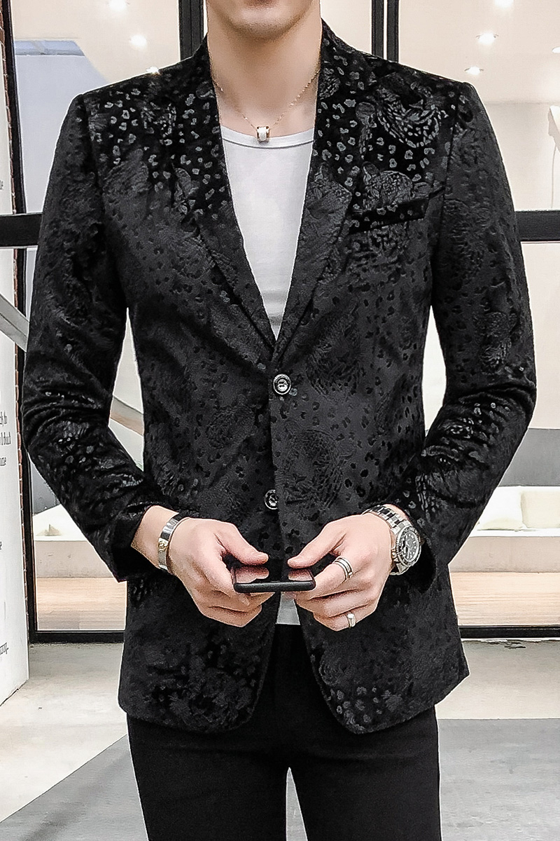 2022 Men&#39;s Casual Boutique Business Slim Fit Personality European and American Style Suit Blazers Jacket Dress Coat