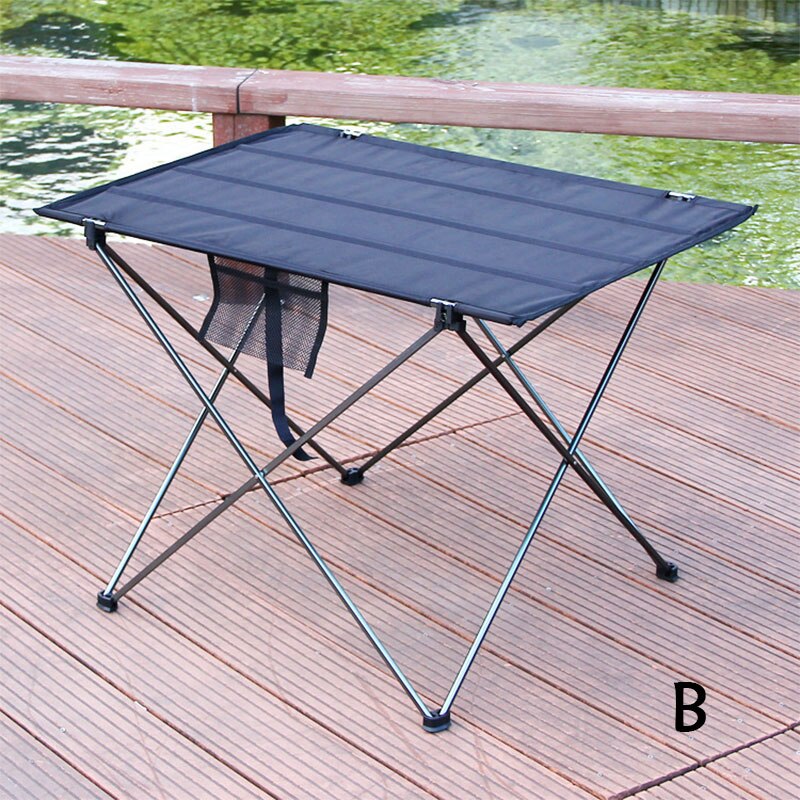 Foldbart bord udendørsmøbler bærbar camping picnic computerborde ultralette anti-skrid sammenklappelige skrivebord aluminiumslegering: Sølv b