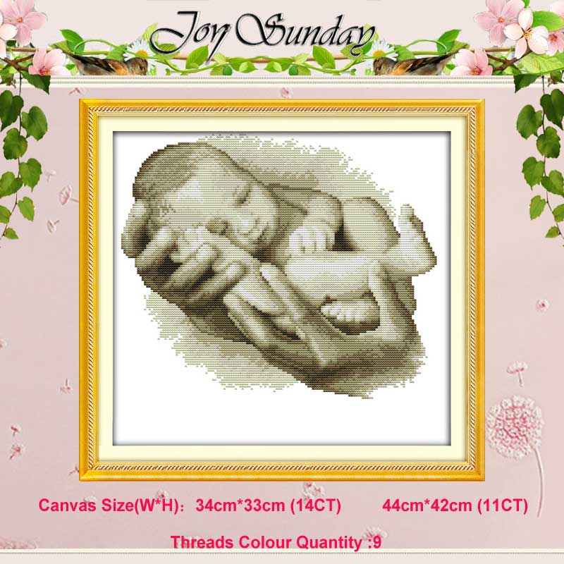 Angel Baby Girl Lover counted Cross Stitch 11CT 14CT Cross Stitch Set DIY Cross-stitch Kit Embroidery Needlework: The treasure on hand / 14CT picture printed