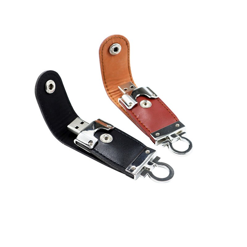 USB flash drive Leather metal keyring Pendrive creativo USB 2.0 32gb 16gb 8gb 4gb