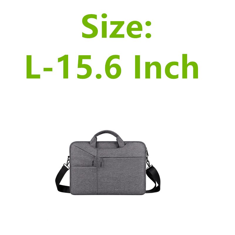Nowy wodoodporny mężczyzna kobiet 13.3 14 15.6 Cal teczka na laptopa torebka biznesowa o dużej pojemności Messenger Notebook torba na ramię: L-15.6 Inch-DK Gray