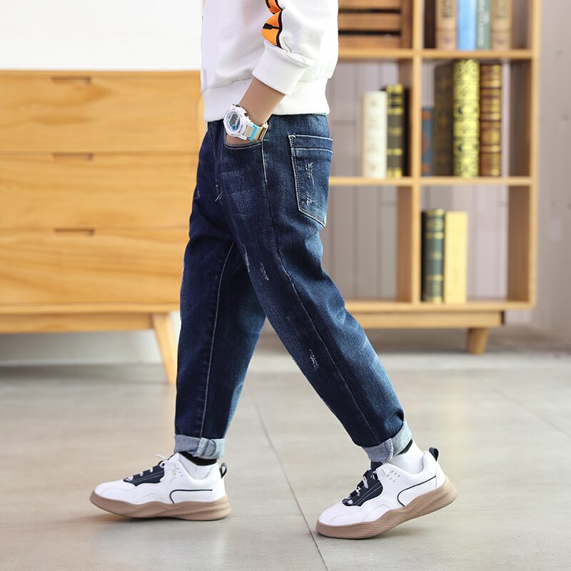 Ienens 4-13 år børn drenge jeans klassiske bukser denim tøj børnetøj baby dreng afslappet bowboy lange bukser bukser
