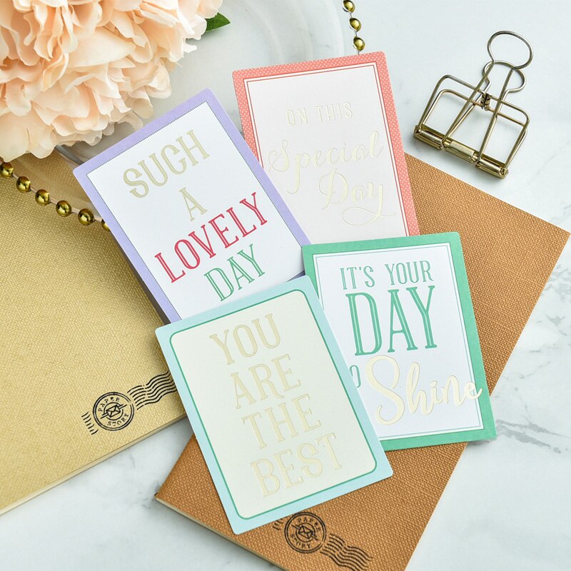 KLJUYP 24Pcs Hello Friend Acid Free Colorful Paper Pocket Cards for Scrapbooking DIY Projects/Photo Album/Card Making Crafts