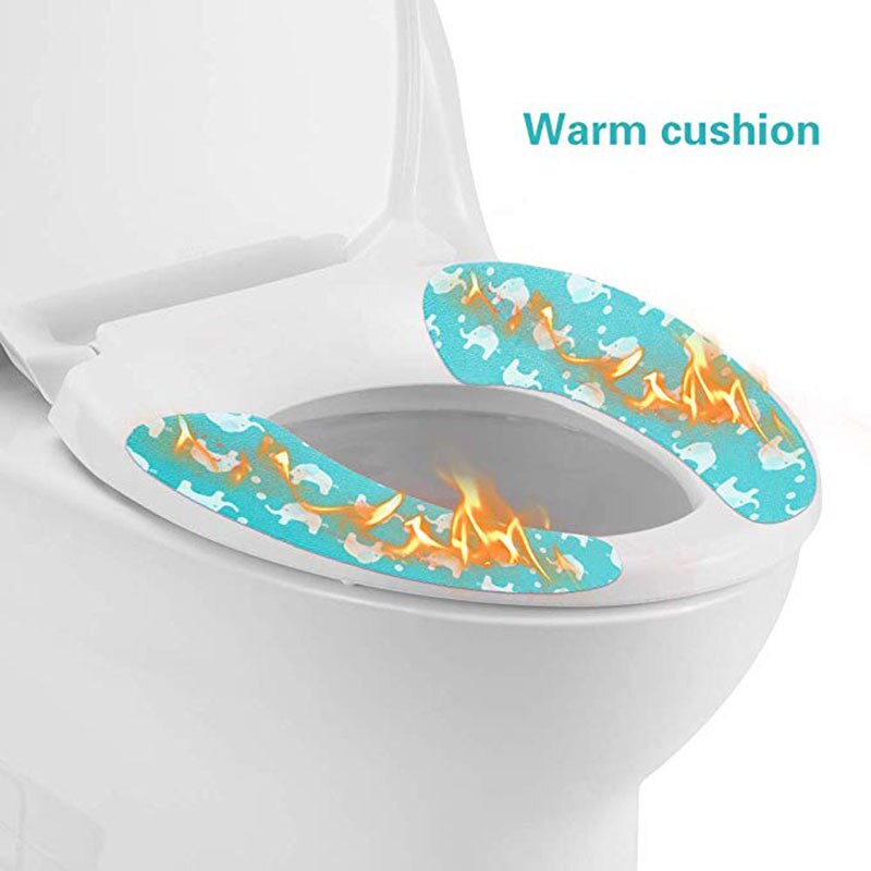 Paño de felpa corto sin rastro auto-adhesivo cubierta del asiento del inodoro baño calentador lavable tejido adhesivo cubierta del asiento del inodoro almohadillas Sticke