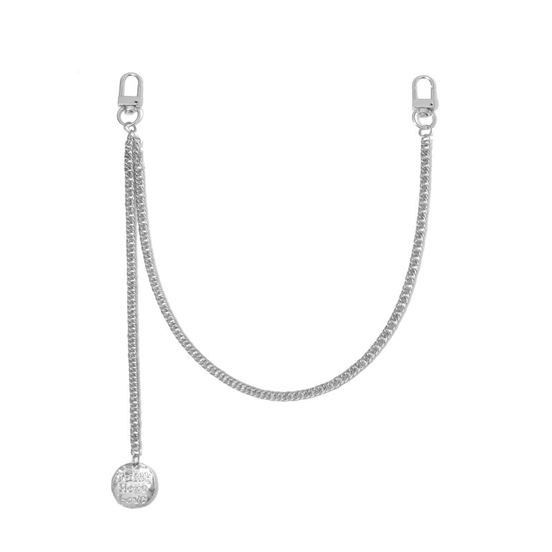 Kæde bælte guld sølv bogstav talje metal bælter til kvinder personlighed kvast linning damer ceinture femme luksus: Buksekæde sølv