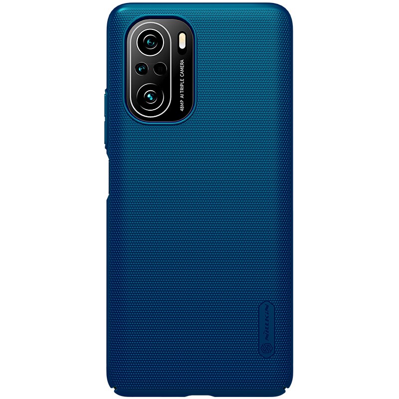 Nillkin Voor Xiaomi Poco F3 Case Super Frosted Shield Ultradunne Hard Pc Matte Bescherming Back Cover Voor Xiaomi poco F3 Case: Blauw