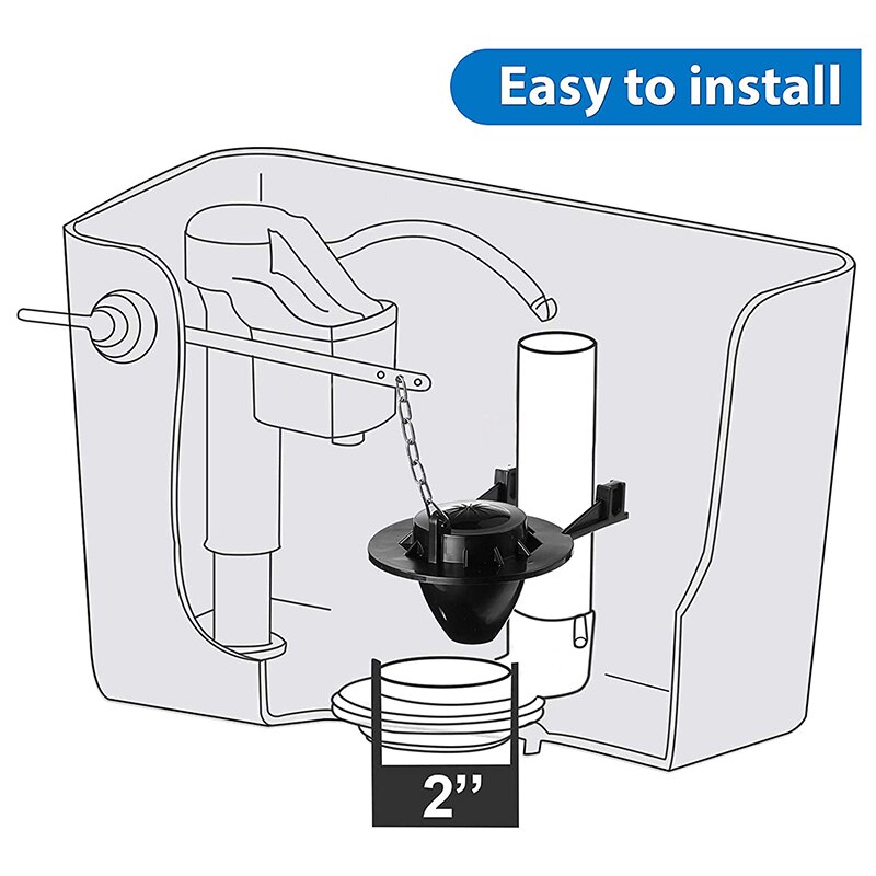 thumbnail image 2 of Water Saving Toilet Repair Flapper 2-Pack Universal With Stainless 2 of 12