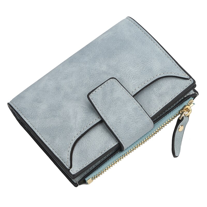 PU Leather Women Wallet Hasp Small and Slim Coin Pocket Purse Women Wallets Cards Holders Luxury Brand Wallets Purs: blue