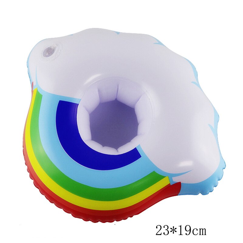 Aufblasbarer becherhalter mit cartoon-ente, getränkehalter für schwimmbad, schwimmhilfe, badespielzeug, partydekoration, baruntersetzer, badespielzeug: Wolken