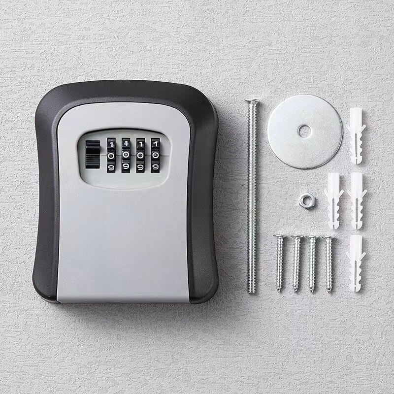 Password Lock Box Cat Eye Mounted Storage Management Large Space PVC Security Anti-theft Durable Wall Mounted Password Key Box: GRAY